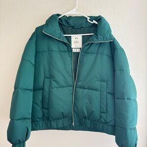 Abercrombie & Fitch Teal Puffer Jacket